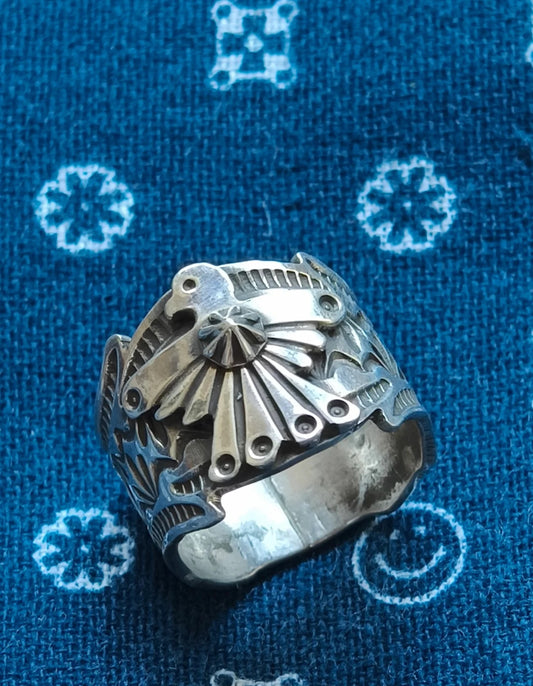 Indian Thunderbird Silver Jewelry Ring Metalworking Handmade